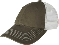 District DT607 Mesh Back Cap - Army White - Olive White / One Size Fits Most