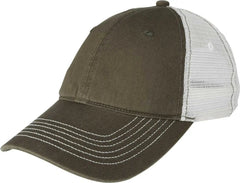 District DT607 Mesh Back Cap - Army White - Olive White / One Size Fits Most