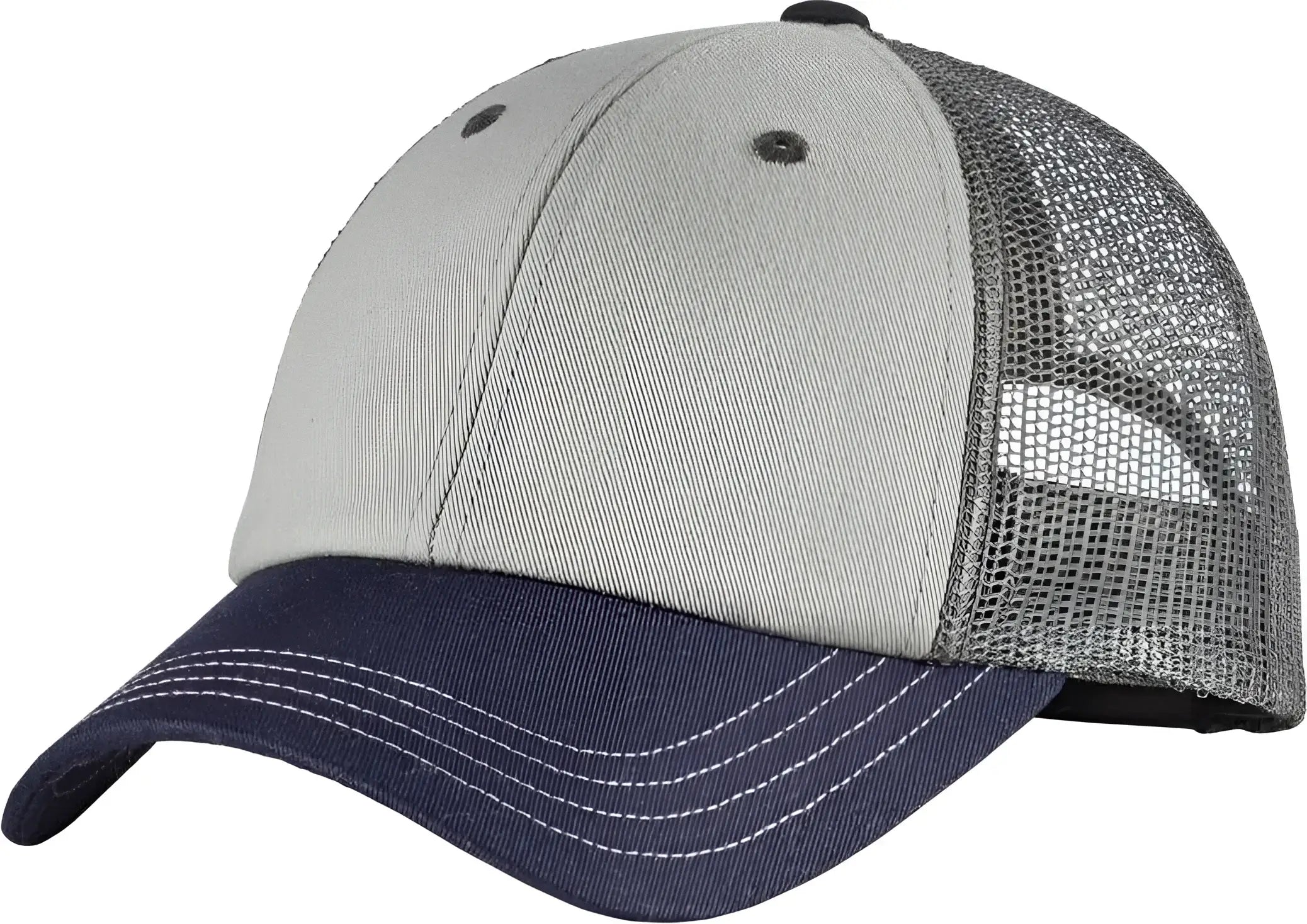 District DT616 Tri-Tone Mesh Back Cap DT616Chrome New Navy Charcoal - Navy Dark Gray / One Size Fits Most