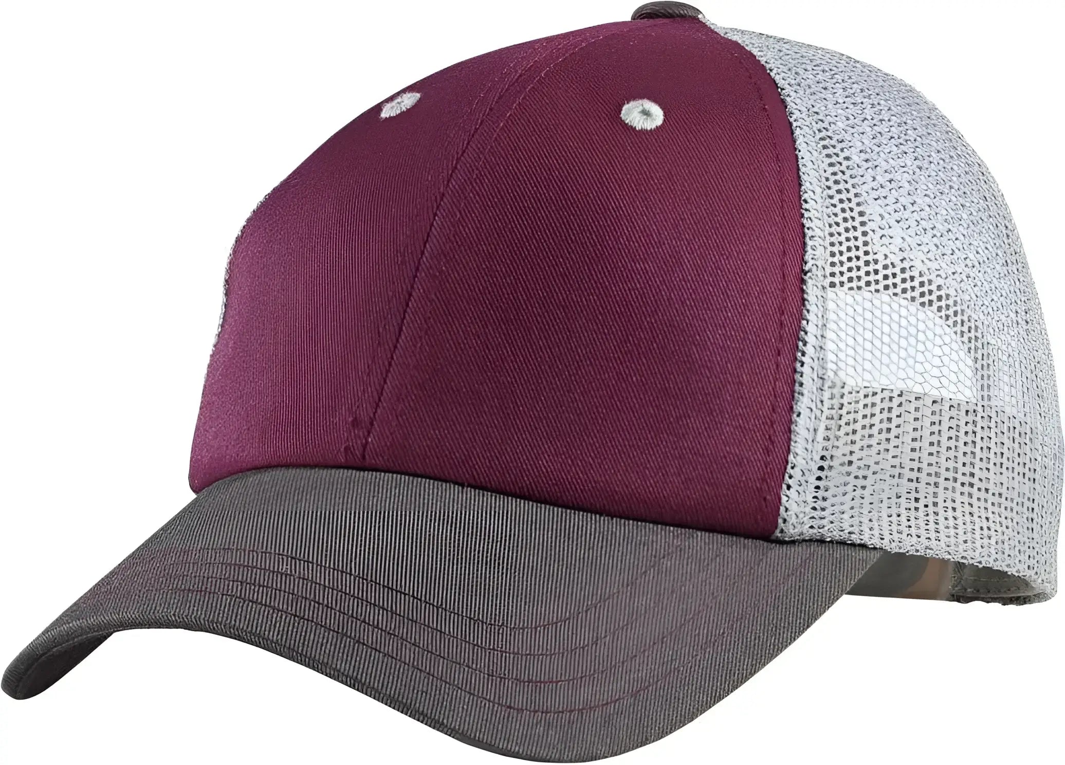 District DT616 Tri-Tone Mesh Back Cap DT616Maroon Charcoal Gray - Maroon Dark Gray / One Size Fits Most