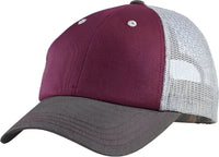 District DT616 Tri-Tone Mesh Back Cap DT616Maroon Charcoal Gray - Maroon Dark Gray / One Size Fits Most