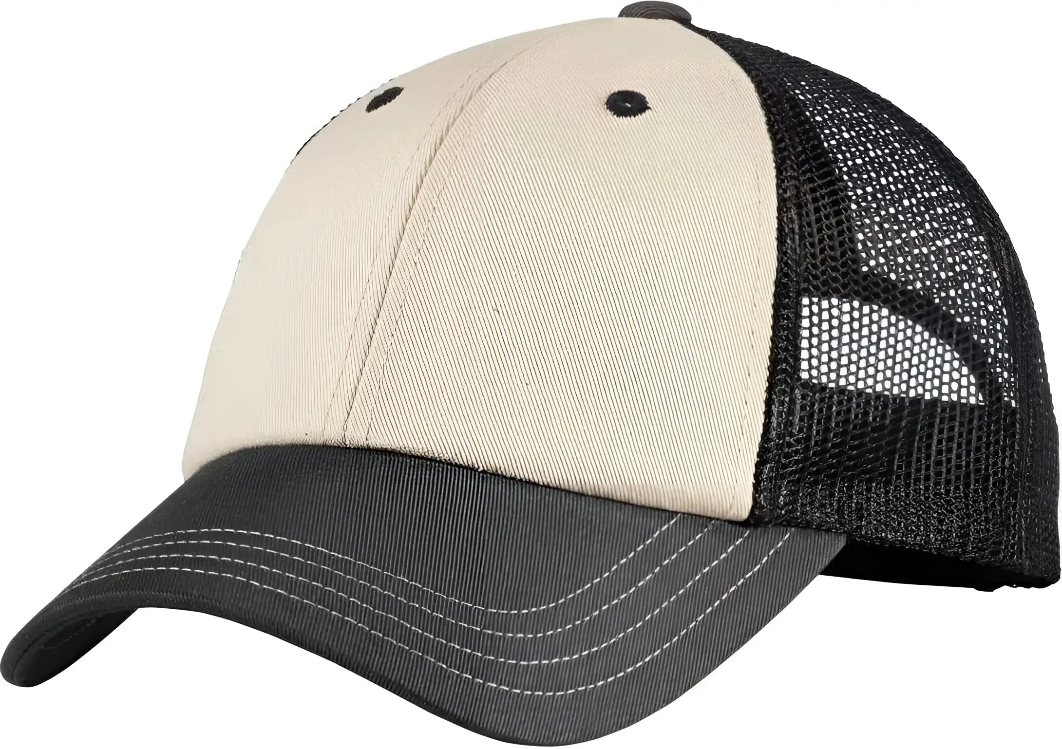 District DT616 Tri-Tone Mesh Back Cap DT616Sandstone Charcoal Black - Dark Gray / One Size Fits Most