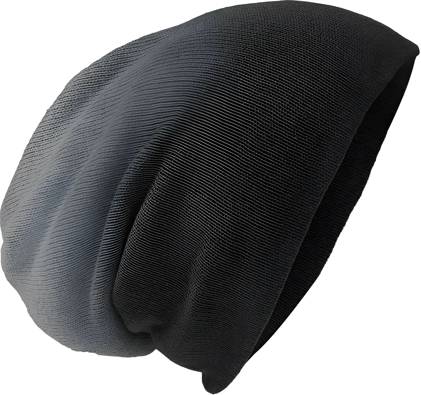 District DT618 Slouch Beanie - Black Dip Dye - Black Dark Gray / One Size Fits Most