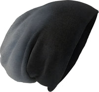 District DT618 Slouch Beanie - Black Dip Dye - Black Dark Gray / One Size Fits Most
