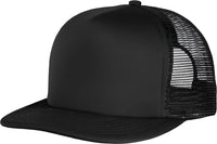 District DT624 Flat Bill Snapback Trucker Cap - Black - Black / One Size Fits Most