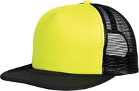 District DT624 Flat Bill Snapback Trucker Cap - Neon Yellow - Yellow / One Size Fits Most
