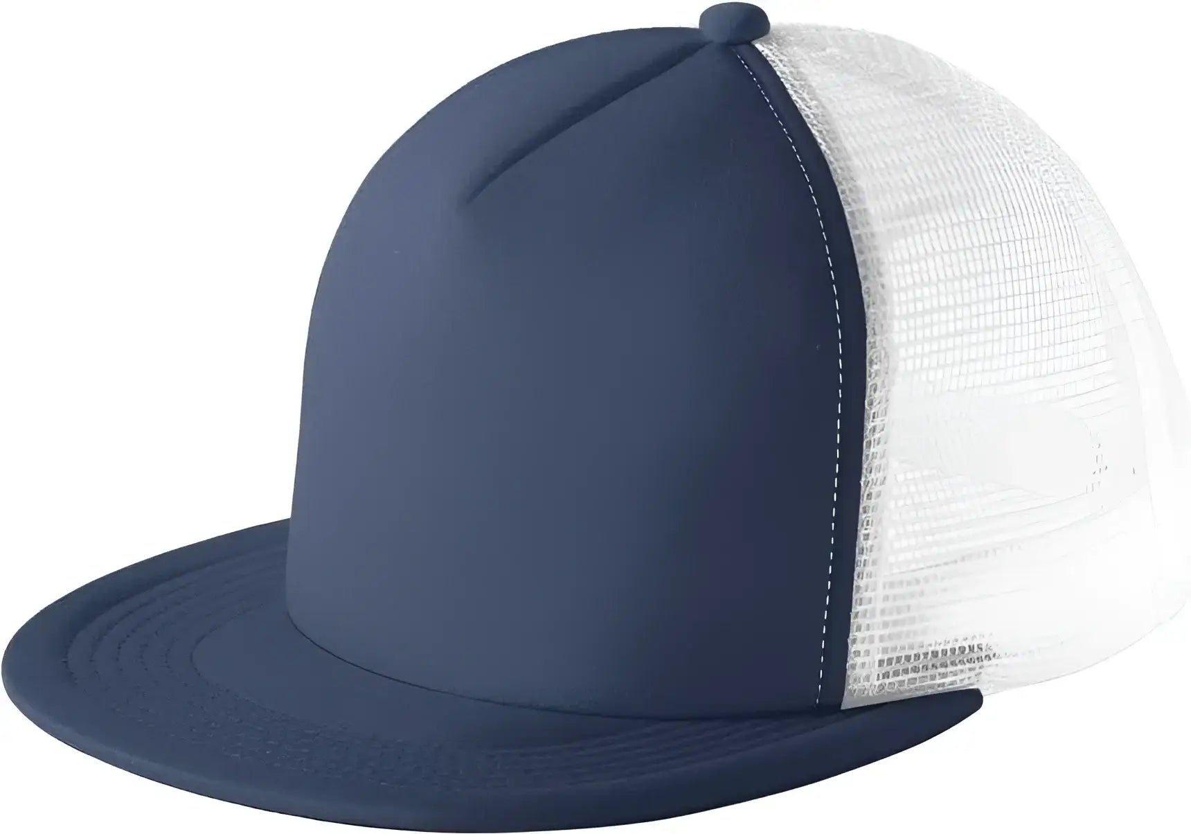 District DT624 Flat Bill Snapback Trucker Cap - New Navy - Navy / One Size Fits Most