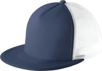 District DT624 Flat Bill Snapback Trucker Cap - New Navy - Navy / One Size Fits Most