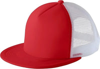 District DT624 Flat Bill Snapback Trucker Cap - New Red - Red / One Size Fits Most