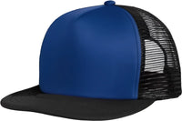 District DT624 Flat Bill Snapback Trucker Cap - Royal - Royal / One Size Fits Most