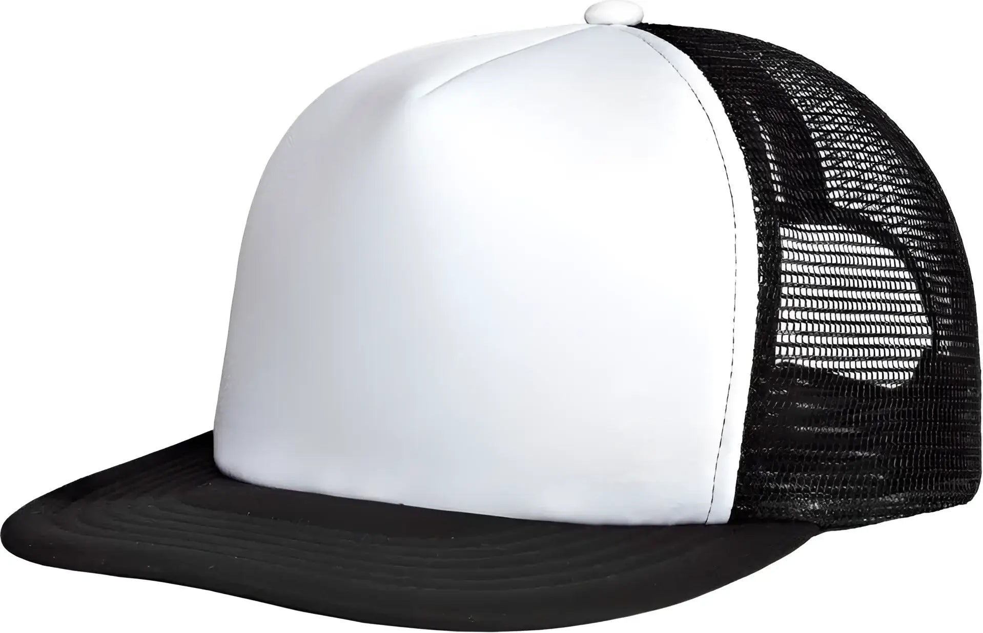 District DT624 Flat Bill Snapback Trucker Cap - White - White / One Size Fits Most