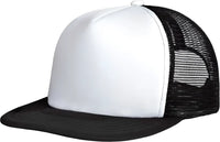 District DT624 Flat Bill Snapback Trucker Cap - White - White / One Size Fits Most