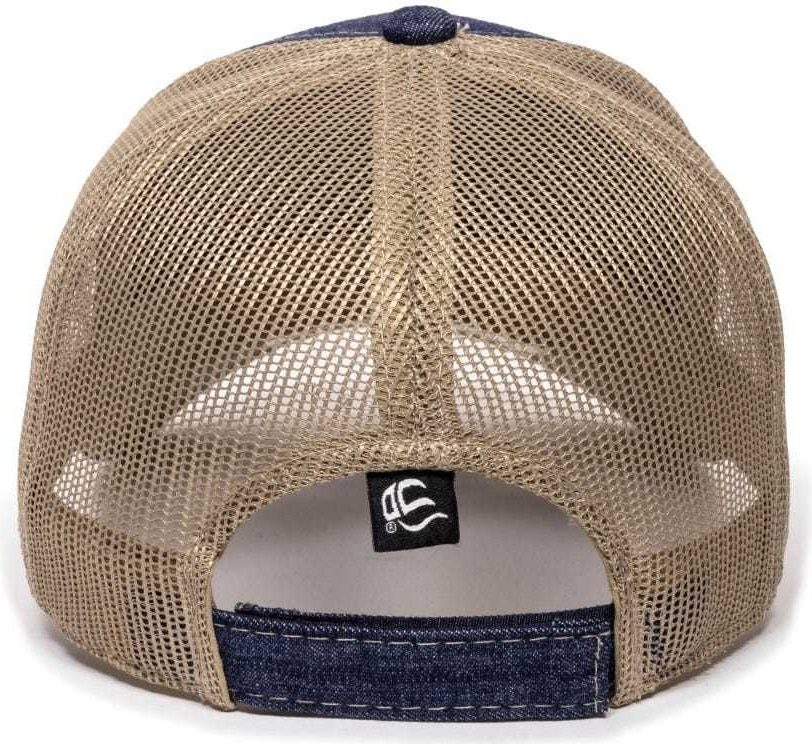 OC Sports DN-200M Adjustable Mesh Back Cap - Blue Denim Khaki | HIT a Double