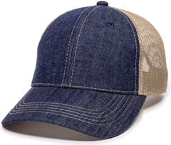 OC Sports DN-200M Adjustable Mesh Back Cap - Blue Denim Khaki | HIT a Double