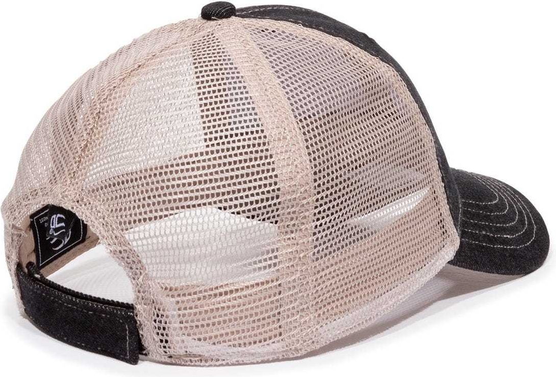 OC Sports DN-200M Adjustable Mesh Back Cap - Black Denim Putty | HIT a Double