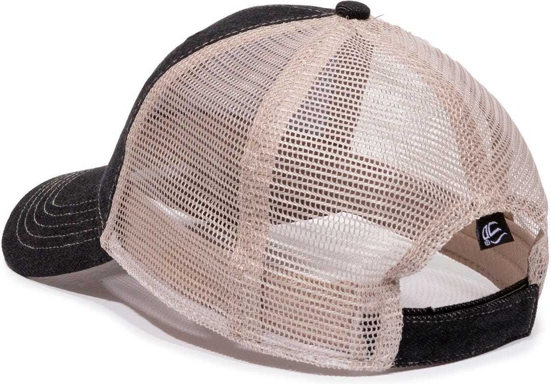 OC Sports DN-200M Adjustable Mesh Back Cap - Black Denim Putty | HIT a Double