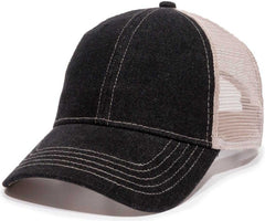 OC Sports DN-200M Adjustable Mesh Back Cap - Black Denim Putty | HIT a Double