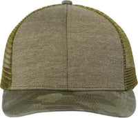 Dri Duck 3358 Pique Trucker Cap Olive Camo Olive / 6 5/8’’ 7 3/8’’