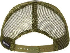 Dri Duck 3358 Pique Trucker Cap Olive Camo Olive / 6 5/8’’ 7 3/8’’
