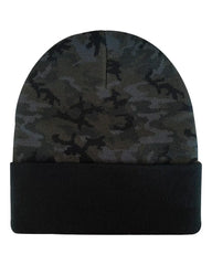 DRI DUCK 3523S Coleman Cuffed Beanie - 3523 - Black Woodland Camo - Black Woodland Camo / One Size Fits Most