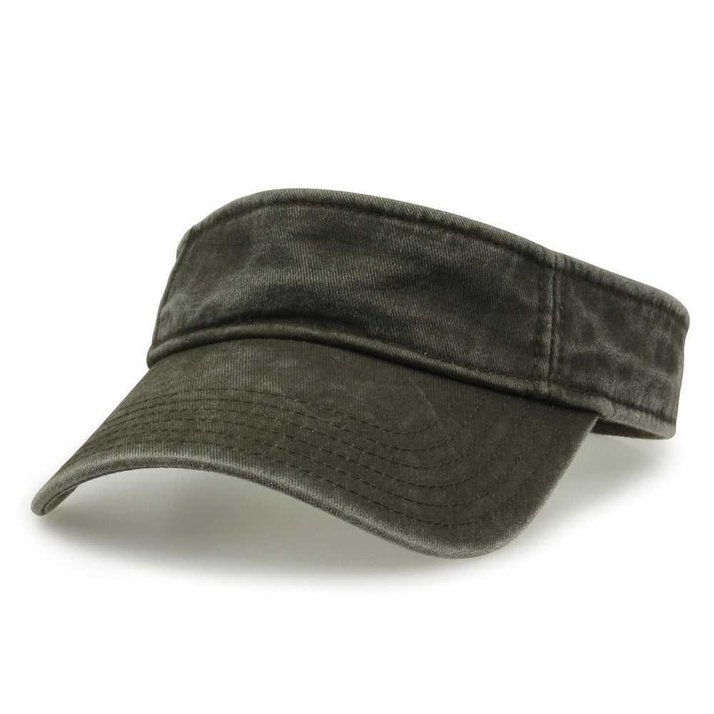 The Game GB466 Pigment Dyed Twill Visor - Army Green - HIT a Double - 3