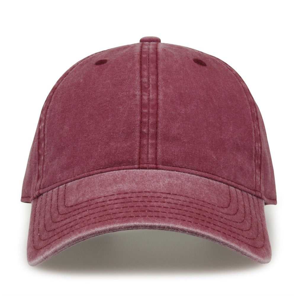 The Game GB465 Pigment Dyed Twill Cap - Dark Maroon | HIT a Double