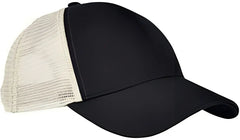 Econscious EC7093 Unisex Hemp Eco Trucker Recycled Polyester Mesh Cap Black Oyster Black Ivory / One Size Fits Most
