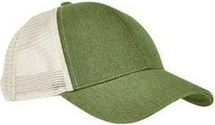 Econscious EC7093 Unisex Hemp Eco Trucker Recycled Polyester Mesh Cap - Olive Oyster - Olive Ivory / One Size Fits Most