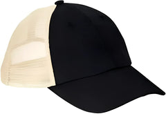 Econscious EC7095 Hemp Washed Soft Mesh Trucker Cap Black Oyster Black Ivory / One Size Fits Most