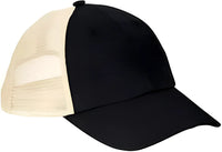 Econscious EC7095 Hemp Washed Soft Mesh Trucker Cap Black Oyster Black Ivory / One Size Fits Most