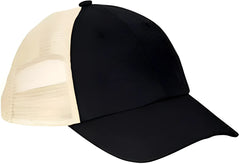 Econscious EC7095 Hemp Washed Soft Mesh Trucker Cap Black Oyster Black Ivory / One Size Fits Most
