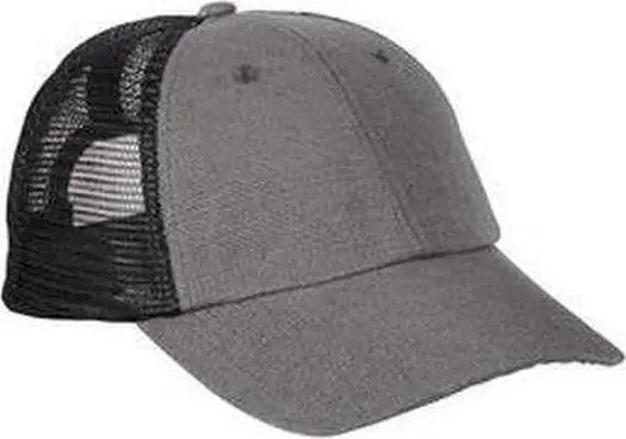 Econscious EC7095 Hemp Washed Soft Mesh Trucker Cap - Charcoal Black - Dark Gray Black / One Size Fits Most