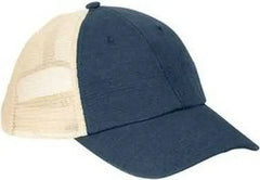 Econscious EC7095 Hemp Washed Soft Mesh Trucker Cap - Navy Oyster - Navy Ivory / One Size Fits Most