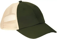 Econscious EC7095 Hemp Washed Soft Mesh Trucker Cap - Olive Oyster - Olive Ivory / One Size Fits Most