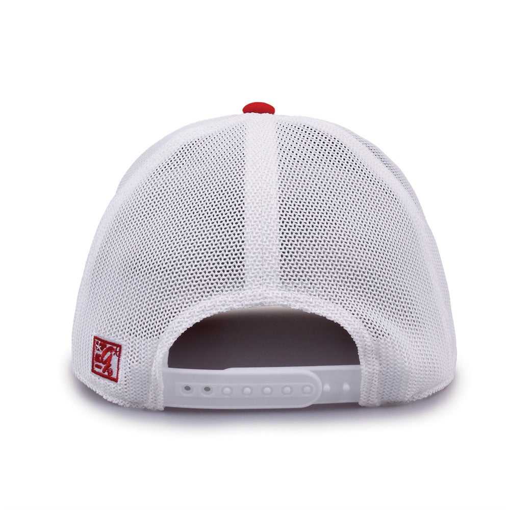 The Game GB518 Everyday Trucker Cap - Red White - HIT a Double - 6