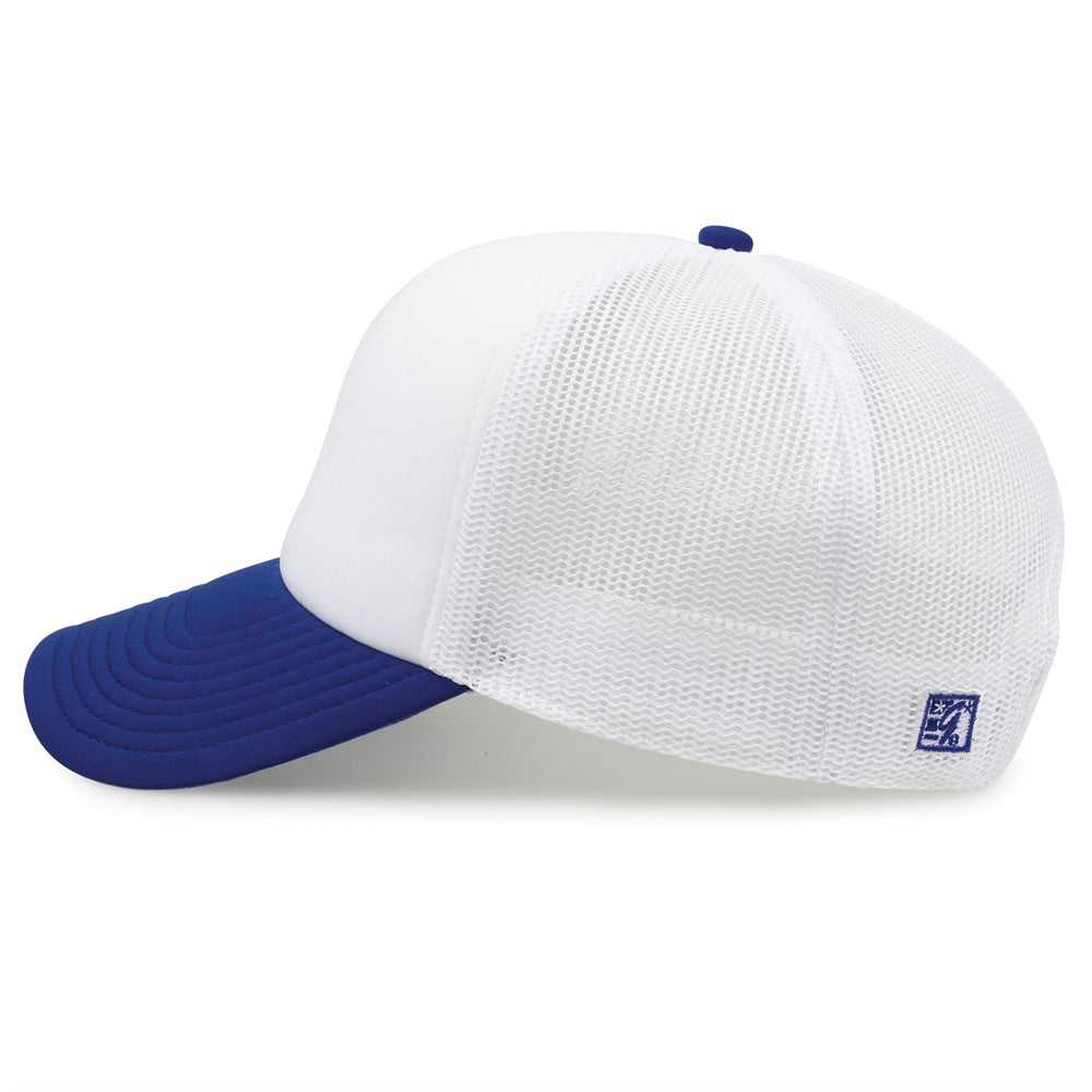 The Game GB473 Foam Front Trucker Cap - White Royal - HIT a Double - 8