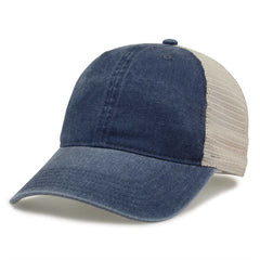 The Game GB460 Pigment Dyed Twill & Soft Trucker Cap - Navy Sand | HIT a Double