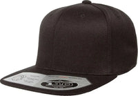 Flexfit 110 Flat Bill Snapback Cap - Black - Black / 6 7/8’’ - 7 1/2’’
