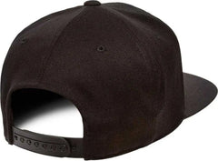 Flexfit 110 Flat Bill Snapback Cap - Black - Black / 6 7/8’’ - 7 1/2’’