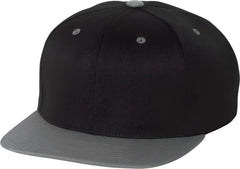 Flexfit 110 Flat Bill Snapback Cap - Black Gray - Black Gray / 6 7/8’’ - 7 1/2’’