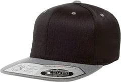 Flexfit 110 Flat Bill Snapback Cap - Black Gray - Black Gray / 6 7/8’’ - 7 1/2’’