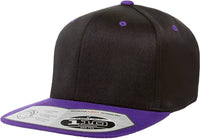 Flexfit 110 Flat Bill Snapback Cap - Black Purple - Black Purple / 6 7/8’’ - 7 1/2’’