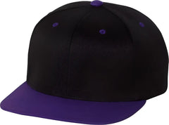 Flexfit 110 Flat Bill Snapback Cap - Black Purple - Black Purple / 6 7/8’’ - 7 1/2’’