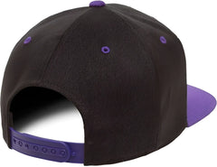 Flexfit 110 Flat Bill Snapback Cap - Black Purple - Black Purple / 6 7/8’’ - 7 1/2’’