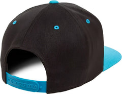 Flexfit 110 Flat Bill Snapback Cap Black Teal Black Teal / 6 7/8’’ 7 1/2’’