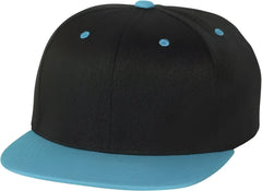 Flexfit 110 Flat Bill Snapback Cap Black Teal Black Teal / 6 7/8’’ 7 1/2’’