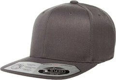 Flexfit 110 Flat Bill Snapback Cap - Dark Gray - Dark Gray / 6 7/8’’ - 7 1/2’’
