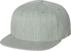 Flexfit 110 Flat Bill Snapback Cap Heather Gray Gray / 6 7/8’’ 7 1/2’’