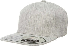 Flexfit 110 Flat Bill Snapback Cap - Heather Gray - Gray / 6 7/8’’ - 7 1/2’’