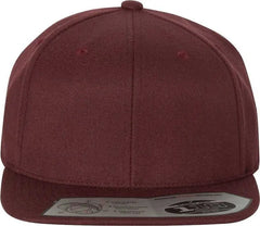 Flexfit 110 Flat Bill Snapback Cap - Maroon - Maroon / 6 7/8’’ - 7 1/2’’
